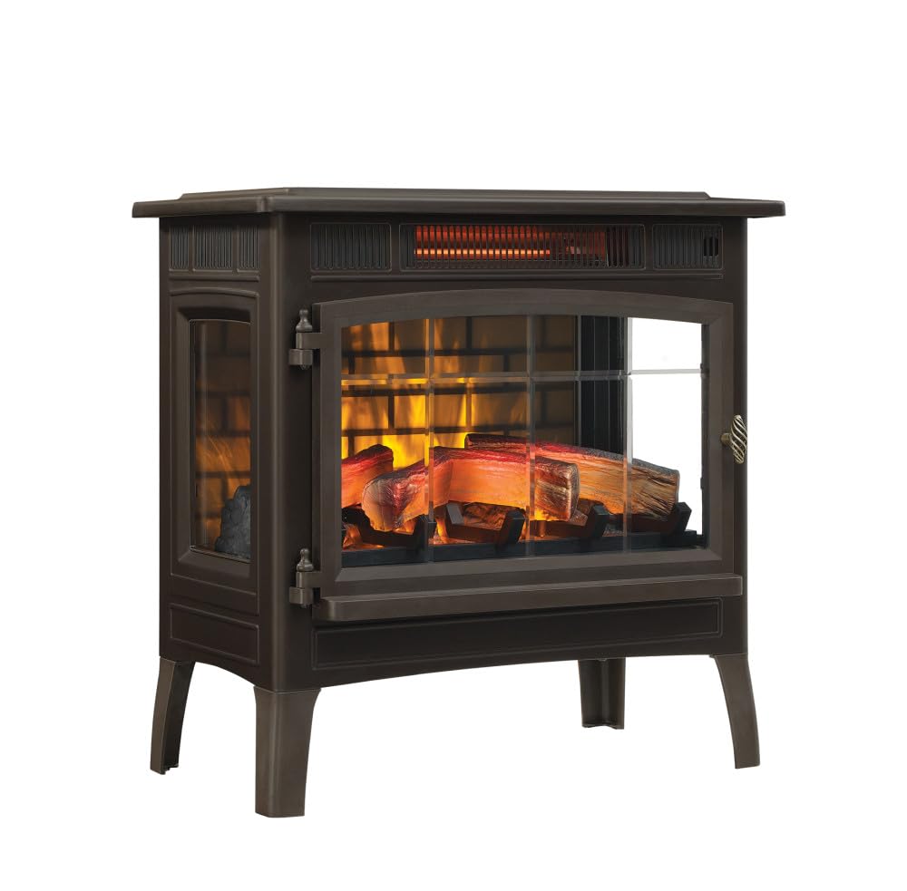 duraflame Freestanding Electric Fireplace Stove Heater with 3D Flame Effect for 1,000 Sq. Ft, Bronze Duraflame