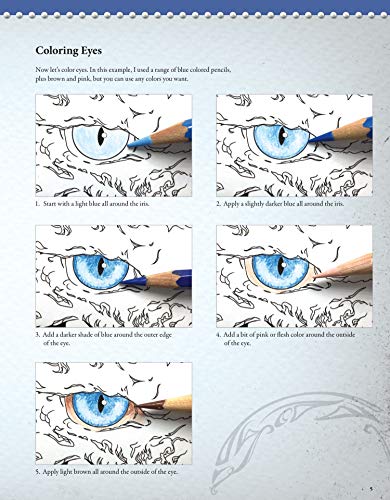 Mystical & Majestic Animals: A Fantastic Coloring Adventure (Design Originals) 32 Stunning Designs featuring Dragons, Tigers, Wolves, and Phoenixes, with 49 Inspiring Examples, on Perforated Pages Design Originals