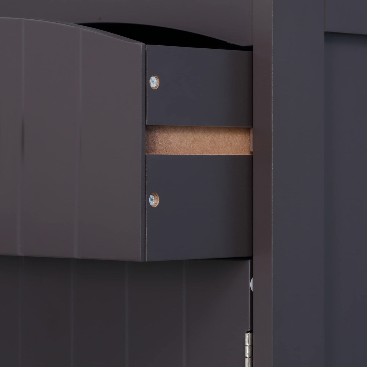 HOMCOM Bathroom Storage Cabinet, Free Standing Bathroom Storage Unit, Tall Linen Tower with 3-Tier Shelves and Drawer, Brown HOMCOM