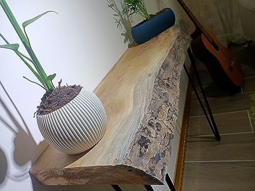skilled hands Live Edge Console Table Rustic Entryway Table Natural Walnut Tree Solid Wood Sofa Table I (24 Inches) skilled hands