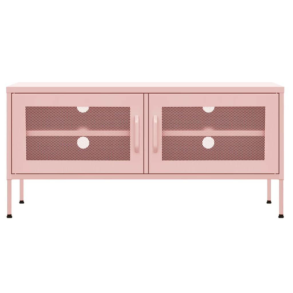 KTHLBRH (Lightning delivery) TV Stand,Gaming TV Entertainment Center Living Room, for Magazine,Book,Multimedia Devices TV Cabinet Pink 41.3"x13.8"x19.7" Steel KTHLBRH