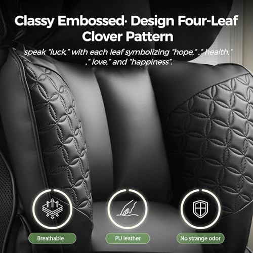 GTPOFFICE Big and Tall Office Chair 400LBS Wide Seat Computer Gaming Chair with Footrest & Comfy Lumbar Support, Leather High Back Executive Chair with Ergonomic Pressure Relief Seat Cushion, Black GTPOFFICE
