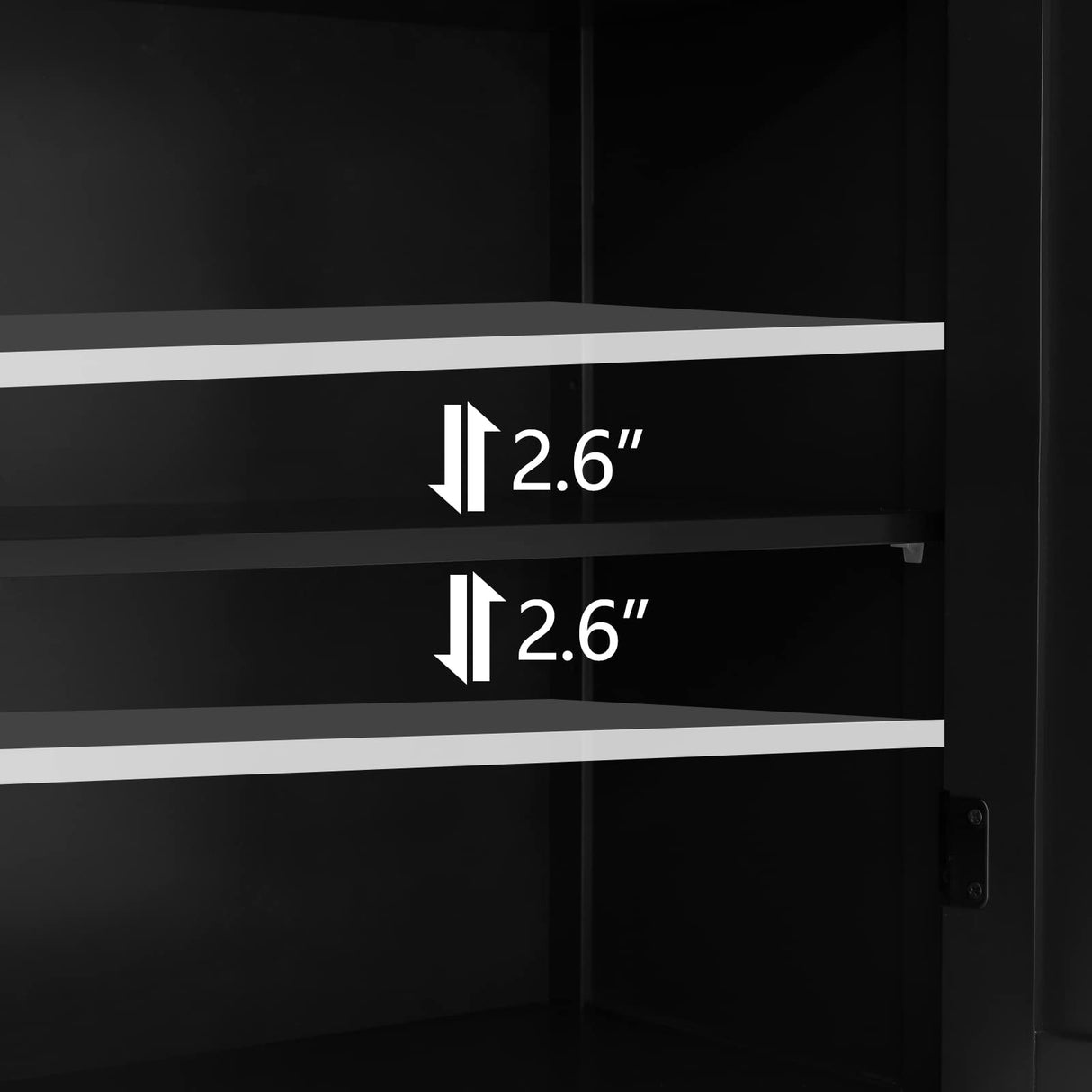 Iwell Bathroom Cabinet, Bathroom Storage Cabinet with 2 Doors & 2 Shelves, 3 Heights Available, Bathroom Floor Cabinet for Living Room, Bathroom, Kitchen, Home Office, Black Iwell