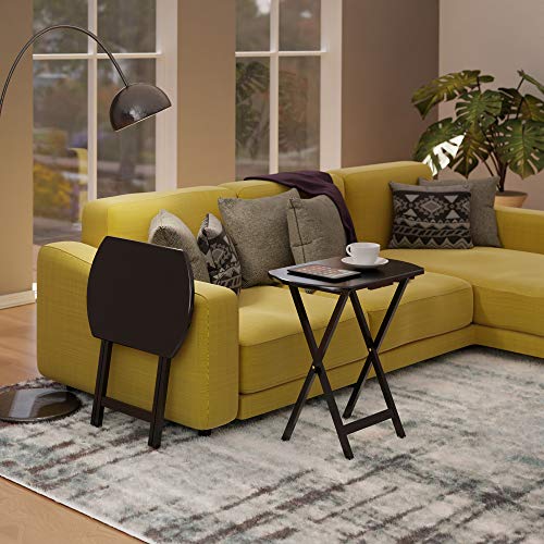 Winsome Cade Oversize Snack Table 2-Piece Set, Coffee Finish, Solid/Composite Wood – 23.62W x 15.75D x 25.43H Winsome