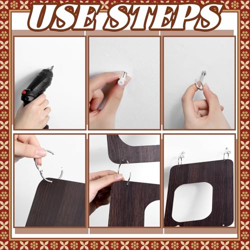 Thyle 4 Strings Mid Century Modern Room Decor Divider Brown Hanging Decorative Screen Century Elegance Decor Abstract Wall Sculpture Geometric Panels for Interior Living Room Home Bedroom Thyle