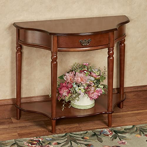 Touch of Class Foster Console Table Regal Walnut - Traditional Decorative Furniture - Half Circle Moon Shape - Elegant Display Tables for Entryway, Hallway, Living Room Touch of Class