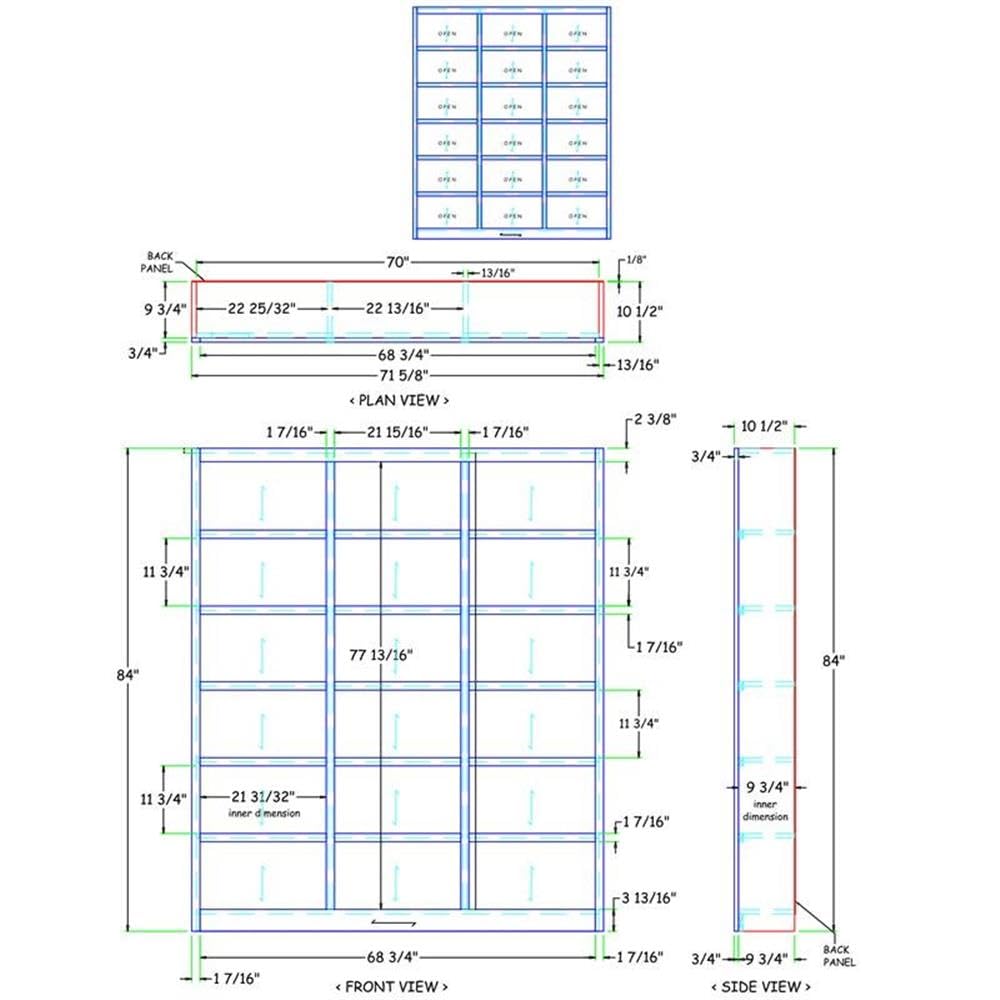 BOWERY HILL 84" Tall 18-Shelf Triple Wide Wood Bookcase in Chocolate Espresso BOWERY HILL