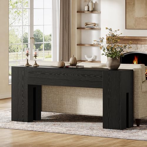 Tribesigns 71-Inch Long Console Table for Entryway, Farmhouse Sofa Console Behind Couch, Entry Table for Hallway, Foyer, Living Room, Black Tribesigns