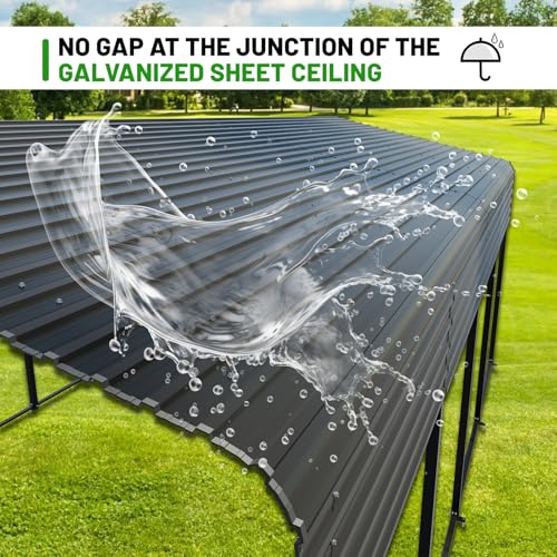 NUGRIART 12 x 20 FT Metal Carport with Heavy Duty Galvanized Steel Roof & Durable Frame, Metal Car Garage, Sturdy Canopy Shelter for Car, Truck, Pickup, SUV, Tractor, and Boat NUGRIART