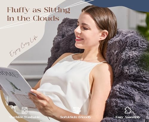 Hobestluk Sofa Couch Foam Sofa for Small Spaces Comfy Sofas with footrest Couch Recliner Small Sofas for Living Room, Bedroom, Apartment (Dark Grey)