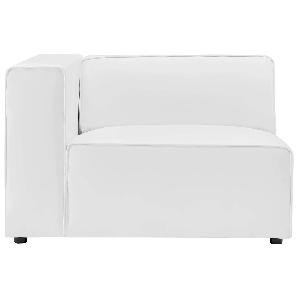 Modway Mingle Vegan Leather 3-Piece Sectional Sofa in White Modway