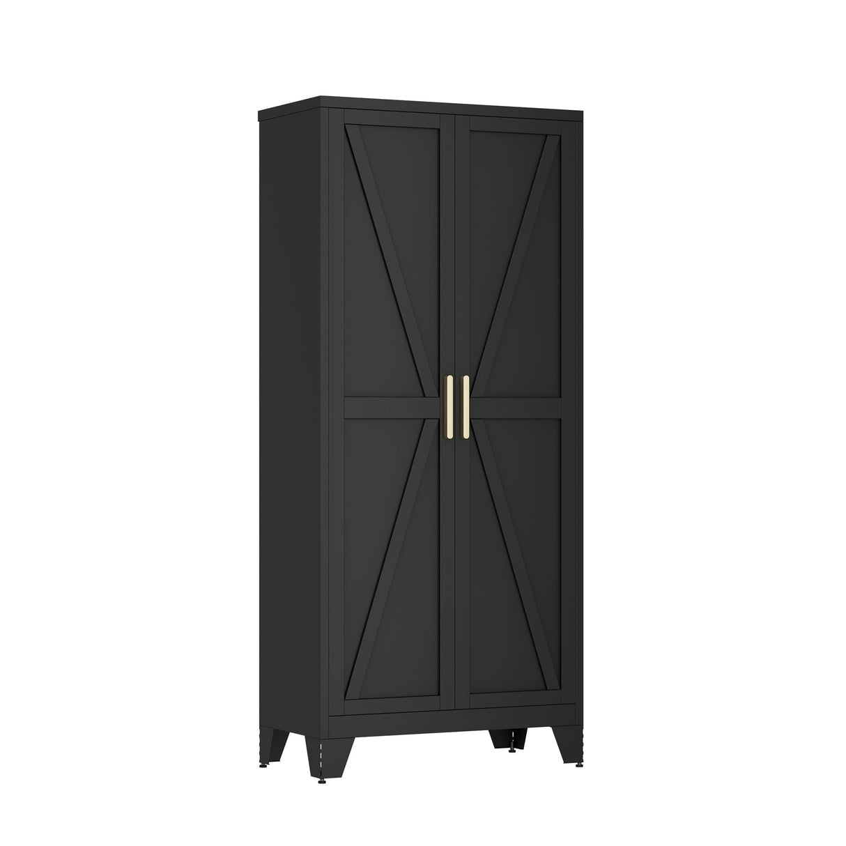 QINPTWUT Large Metal Kitchen Pantry Cabinet with Adjustable Shelves - Freestanding Kitchen Storage Cabinet for Dining Room,Livingroom Bathroom, Hallway, Workshop, Office QINPTWUT