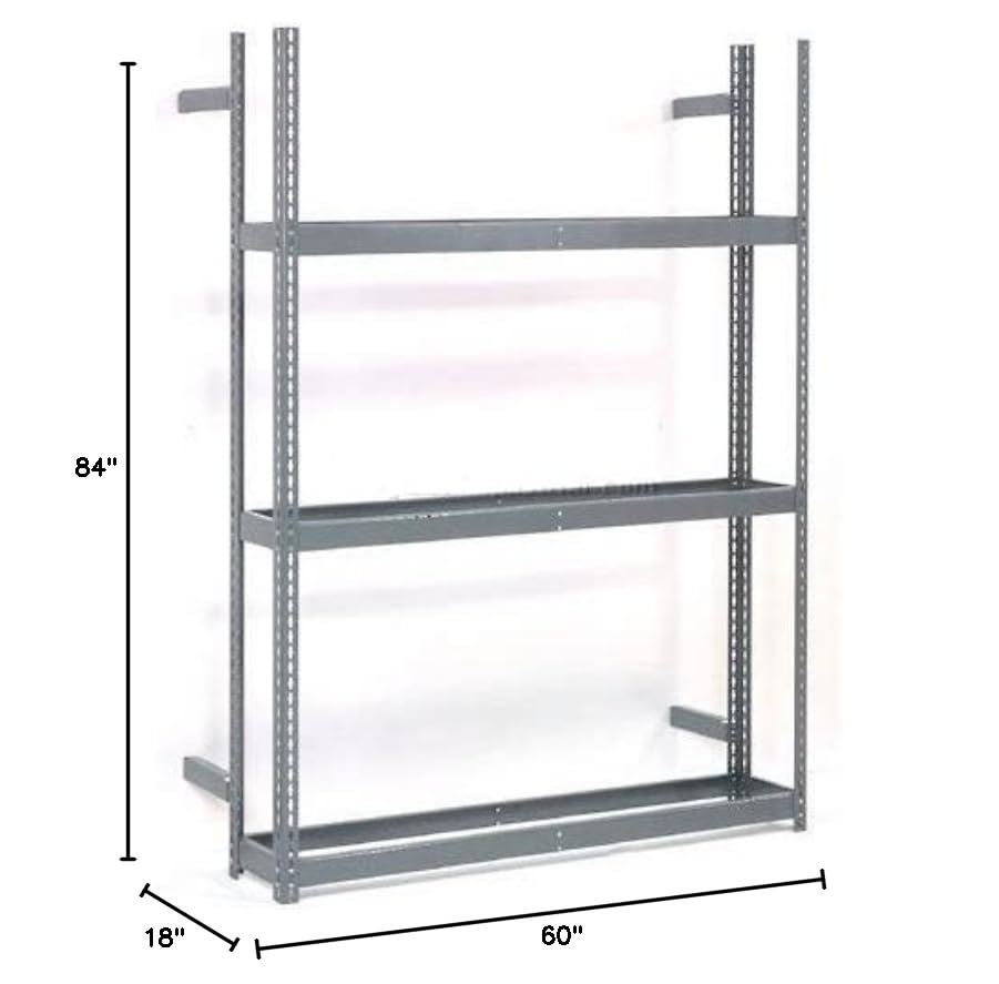 Global Industrial 3 Tier Single Entry Tire Rack, Steel, Gray, 60" W x 18" D x 84" H Global Industrial