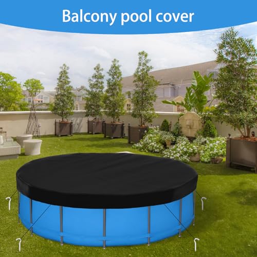 Pool Covers for Round Above Ground Pools, Heavy-Duty Oxford Fabric Swimming Pool Covers, Superior Strength & Durability, UV Protected, Protects from Debris (Black, 18ft) ZXYL outdoor sport
