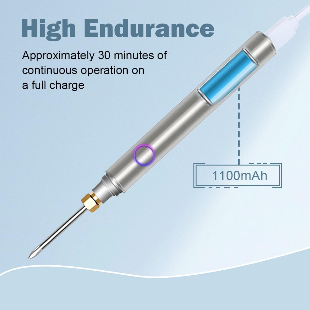 Cordless Soldering Iron Kit, MecRecare 1100 mAh Battery USB Wireless Rechargeable And Portable with Automatic Heating Mode for Appliance Repair,Circuit Board Soldering,DIY MecRecare