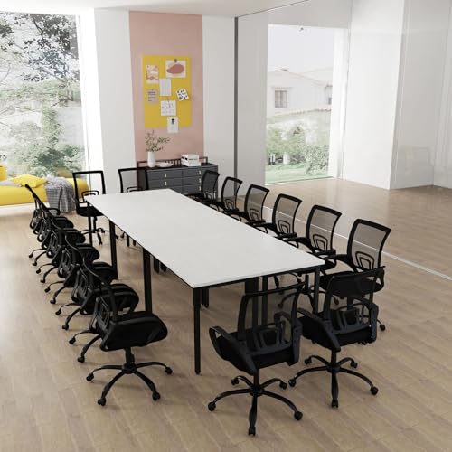 Bonzy Home Ergonomic Office Chairs Set of 6, Rolling Conference Chair with Wheels, Mesh Computer Desk Chair with 360°Swivel, Height Adjustable, 6 Pack Bonzy Home