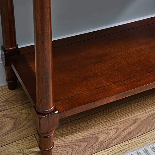 Entry Console Table with 2 Storage Drawers and Open Shelf, Traditional Console Table with Solid Wood leg, Foyer Tables for Entryway, Hallway, Blank Wall, 35.4”L x 13.8”W x 30.1”H, Cherry BrownSFZ004CR VERDANTREE
