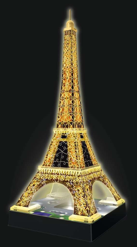 Ravensburger Eiffel Tower - Night Edition | 216-Piece 3D Jigsaw Puzzle for Kids and Adults | Precision Fit with Easy-Click Technology | Displayable & Durable Model | Over a Century of Quality Ravensburger