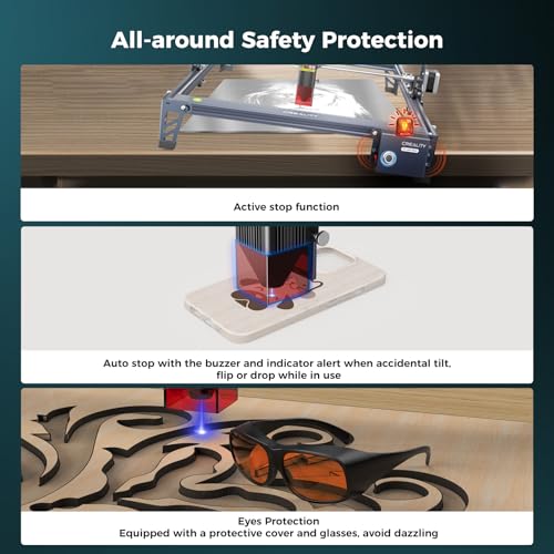 Creality Falcon Laser Engraver 10W, 0.06mm High Accuracy Laser Engraving Machines, 72W Laser Engraver and Cutter Machine for Wood, Metal, Acrylic, Glass, Leather, 15.7"×16.3" Workspace CREALITY FALCON