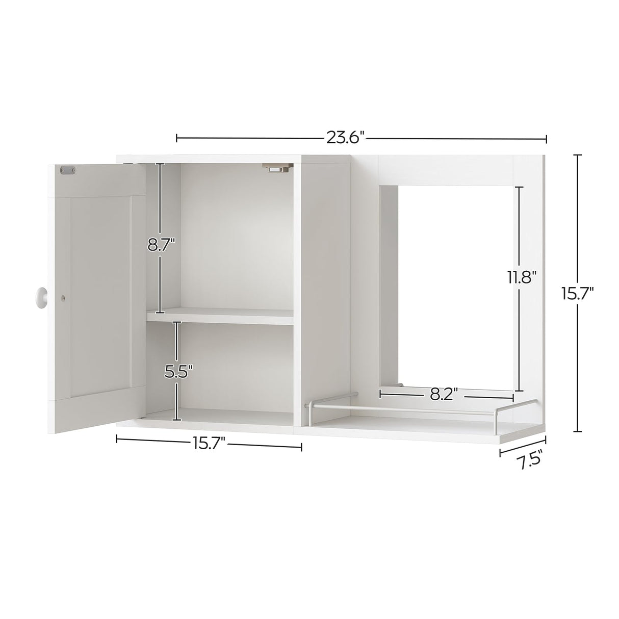 YATINEY Bathroom Medicine Cabinet with Mirror, Wall Mounted Home Storage, Medicine Cabinet Mirror, Bathroom Wall Cabinet, Adjustable Shelf, for Laundry Room, Bedroom, Camper, Hallway, White YATINEY