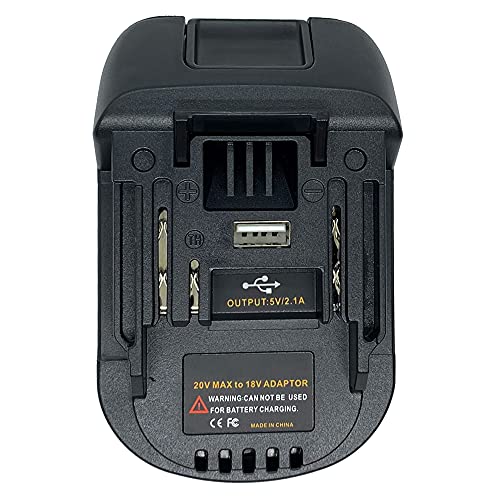 Battery Adapter for Makita 18V Lithium-Ion Cordless Tools, Convert for Milwaukee M18 18V or Dewalt 18V 20V Lithium Battery to Makita 18-volt BL1830 BL1850 LXT Battery Converter, w/ USB Charge Port QINIZX