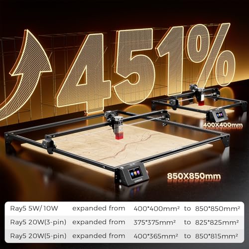 LONGER New X Y-Axis Extension Kit for RAY5 5W/10W/20W Laser Engravers, for Control Boxes with Air Pump Port, Easy Installation for Larger Engraving Area Longer