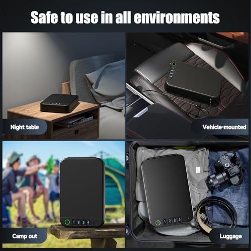 XGUNXBOX Gun Safe, Biometric gun safe for handgun, Portable Car Pistol Gun Safe Pistol with Keys Keypad and APP Control Hand Gun Lock Box, small safe for Home Bedside Car Wild camping XGUNXBOX