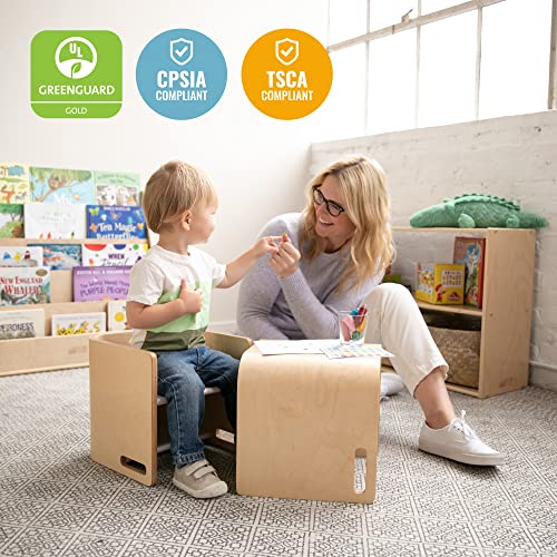 ECR4Kids Bentwood Multipurpose Cube Chair, Kids Furniture, Natural ECR4Kids