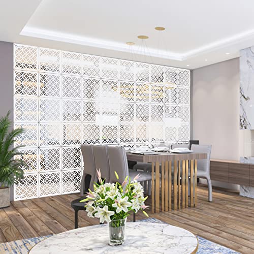 Boshen 24PCS Hanging Room Divider Wall Screen Panel Room Divider Panels Privacy Screen Divider Home Decor for Living Room Bedroom Home Office Restaurant Decor-White02 Boshen