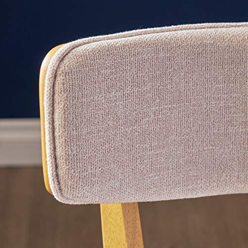 Christopher Knight Home Abrielle Mid-Century Modern Dining Chairs with Rubberwood Frame, 2-Pcs Set, Light Beige / Natural Oak Christopher Knight Home