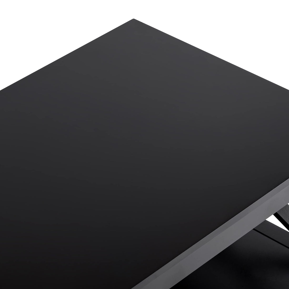 ChooChoo Oxford Coffee Table with Thicker Legs, Black Wood Coffee Table with Storage for Living Room ChooChoo