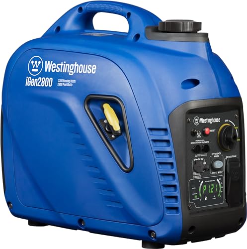 Westinghouse Outdoor Power Equipment 2800 Peak Watt Super Quiet & Lightweight Portable Inverter Generator, Gas Powered, Parallel Capable, Long Run Time Westinghouse