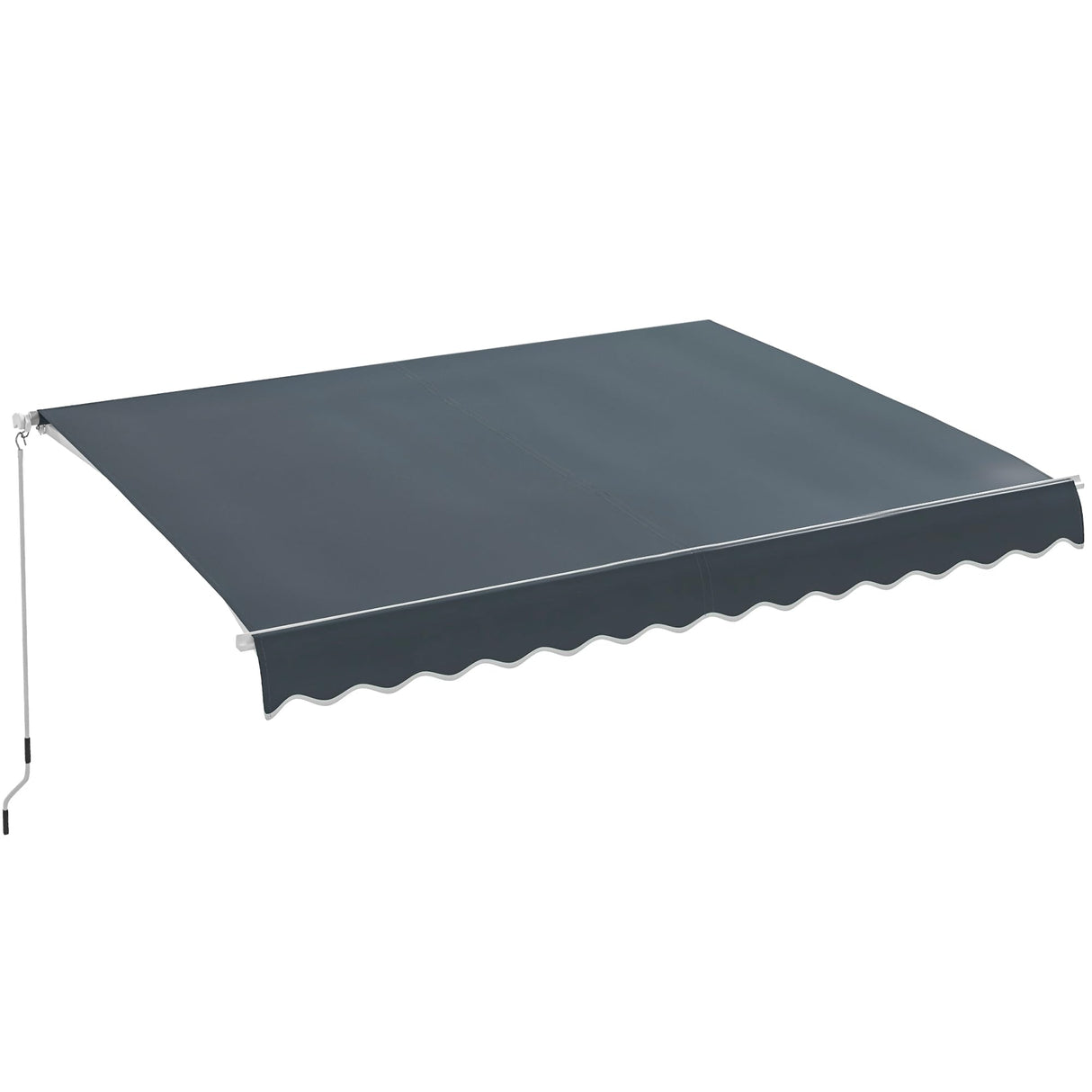 DWVO 13'×10' Patio Retractable Awning Outdoor Sun Shade Shelter Cover Awnings w/Manual Crank Handle for Deck, Backyard, Balcony, Garden, Shop, Restaurant DWVO