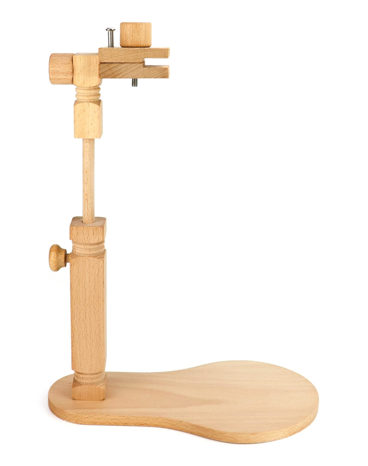 QWORK Embroidery Stands, Beech Wood Embroidery Hoop Stand, Adjustable Rotating Cross Stitch Stand Lap, Hands-Free Embroidery Frame Stand for Art Craft Sewing Projects QWORK