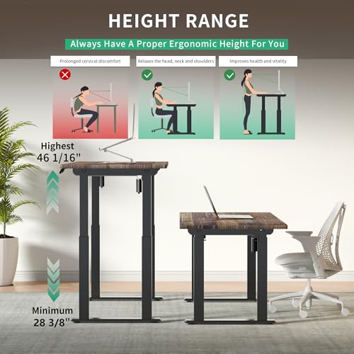 JWX 4-Leg Standing Desk Frame with Dual Motors, Electric Height Adjustable Desk Base, Heavy Duty 330 lbs Load, Fits Desktop 39″–79″, Anti-Collision, Memory Presets, Black Frame Only JWX