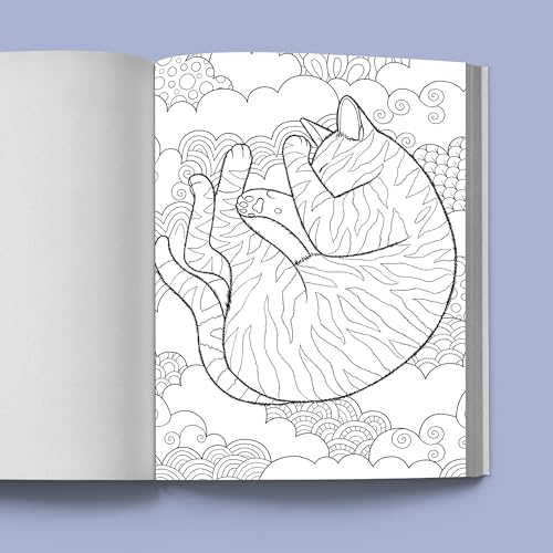 Stress Relief Cat Coloring Book: Calming and Adorable Designs for Adults WoodArtSupply