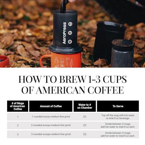 AeroPress Go Travel Coffee Press Kit - 3 in 1 brew method combines French Press, Pourover, Espresso - Full bodied coffee without grit or bitterness - Small portable coffee maker for camping & travel AeroPress