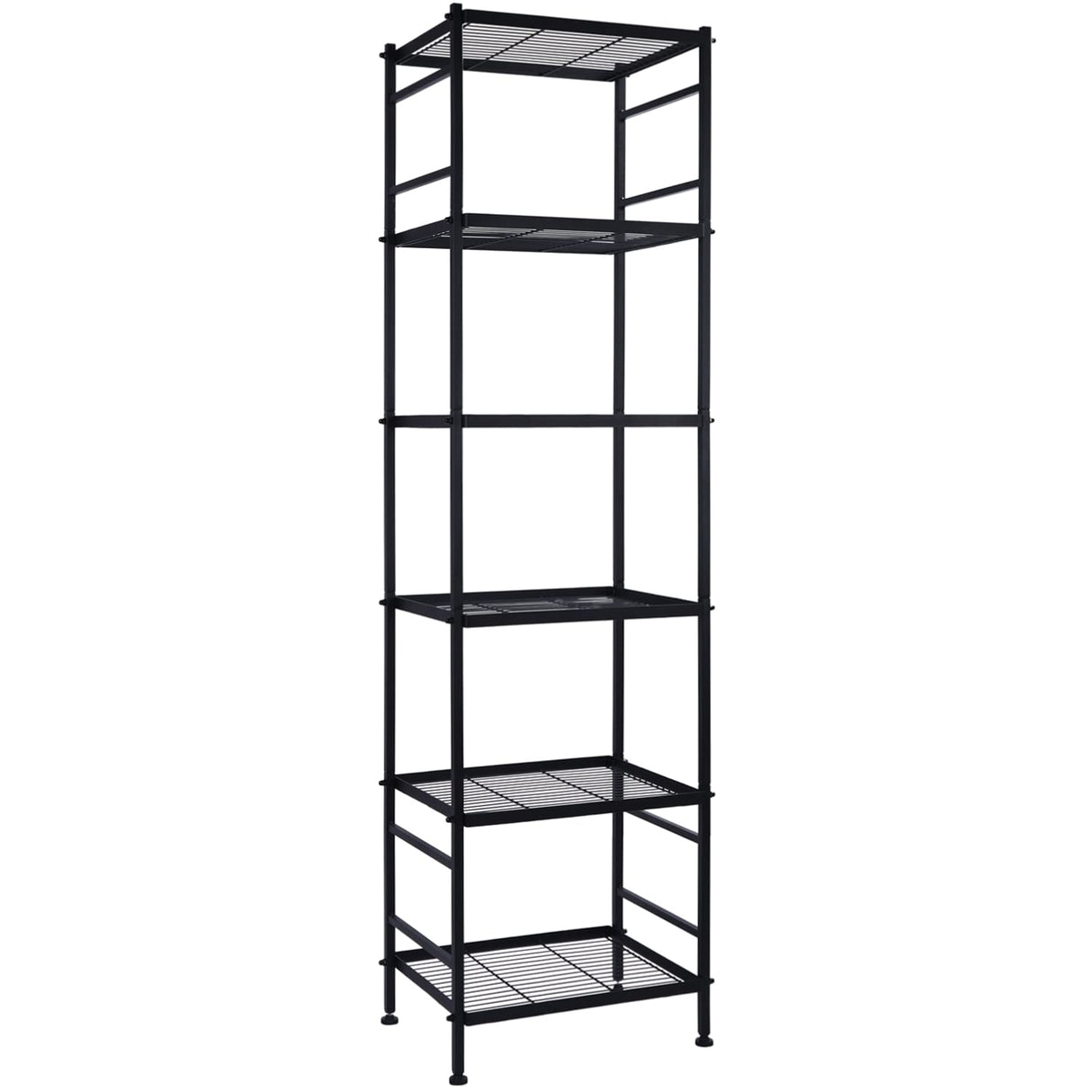 6-Wire Shelving Metal Storage Rack Shelves, Standing Storage Shelf Units for Laundry Bathroom Kitchen Pantry Closet(Black) Soywey