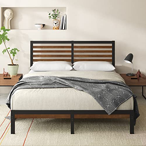 ZINUS Kai Bamboo and Metal Platform Bed Frame with Headboard, No Box Spring Needed, Easy Assembly,King, Brown Zinus