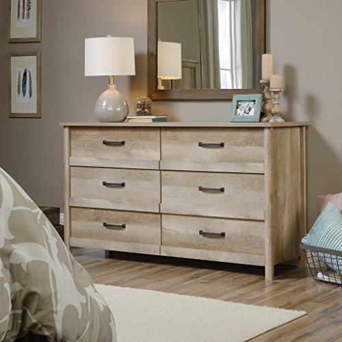 Sauder Cannery Bridge 6 Drawer Dresser Bedroom Dresser Chest of Drawers Wooden, in Lintel Oak Sauder