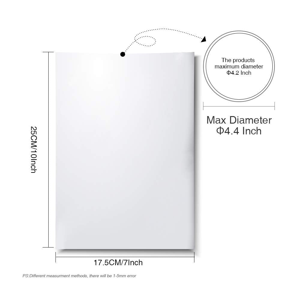 PYD Life Sublimation Blanks Shrink Wrap Film,10 x 7 Inch Sublimation Shrink Sleeves for Sublimation Tumblers Mugs,Heat Sublimation Shrink Wrap for 11 OZ 30 OZ Sublimation Mugs Tumbler 50 PCS,White No Branding