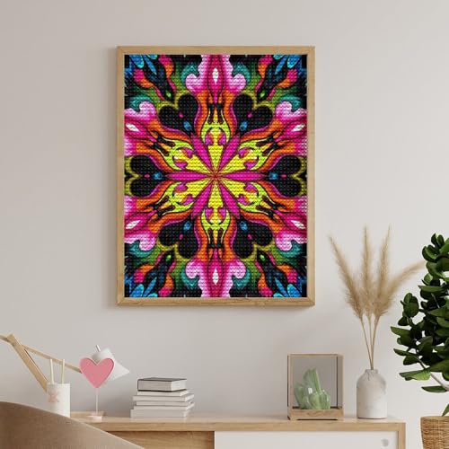 TZTTZT Diamond Art Kits for Adults - Vibrant Kaleidoscope Pattern Art Diamond Painting Kits for Adults Beginner, Frameless Diamond Painting Craft for Home Wall Decor TZTTZT