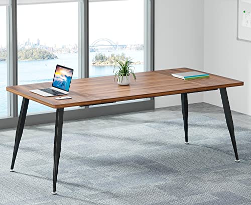 Tribesigns 6ft Conference Table for 6, Modern Conference Room Table with Metal Legs, Rectangular Meeting BoardroomTable for Office, Breakroom, Seminar, Podcast Tribesigns