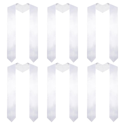 Gvhntk 6 Pieces 70 Inch Unisex Graduation Stole Plain Graduation Sash Stoles Honor Satin Stole for Adult Students Men Women