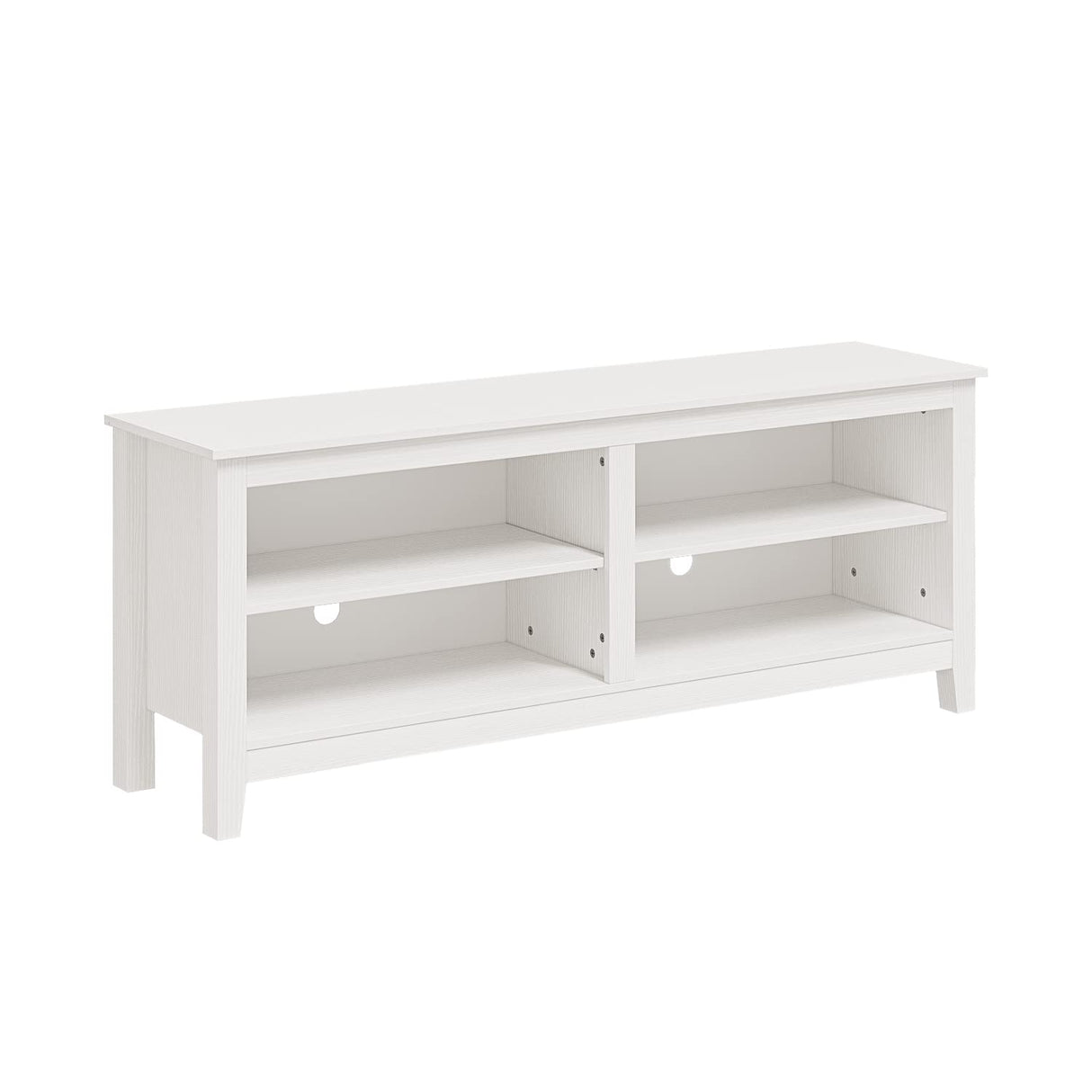 Panana TV Stand, Classic 4 Cubby TV Stand for 60 inch TV, Entertainment Center Media Television Stand for Living Room Bedroom (White, 55 inch) Panana