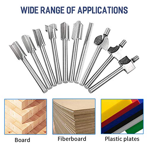 HSS Router Carbide Engraving Bits and Router Bit Set 1/8"(3.2mm) Shank HSS Rotary Router Bits Tool for DIY Woodworking Edge Grooving Wood Deburring Engraving and Milling,20 Pcs SaferCCTV