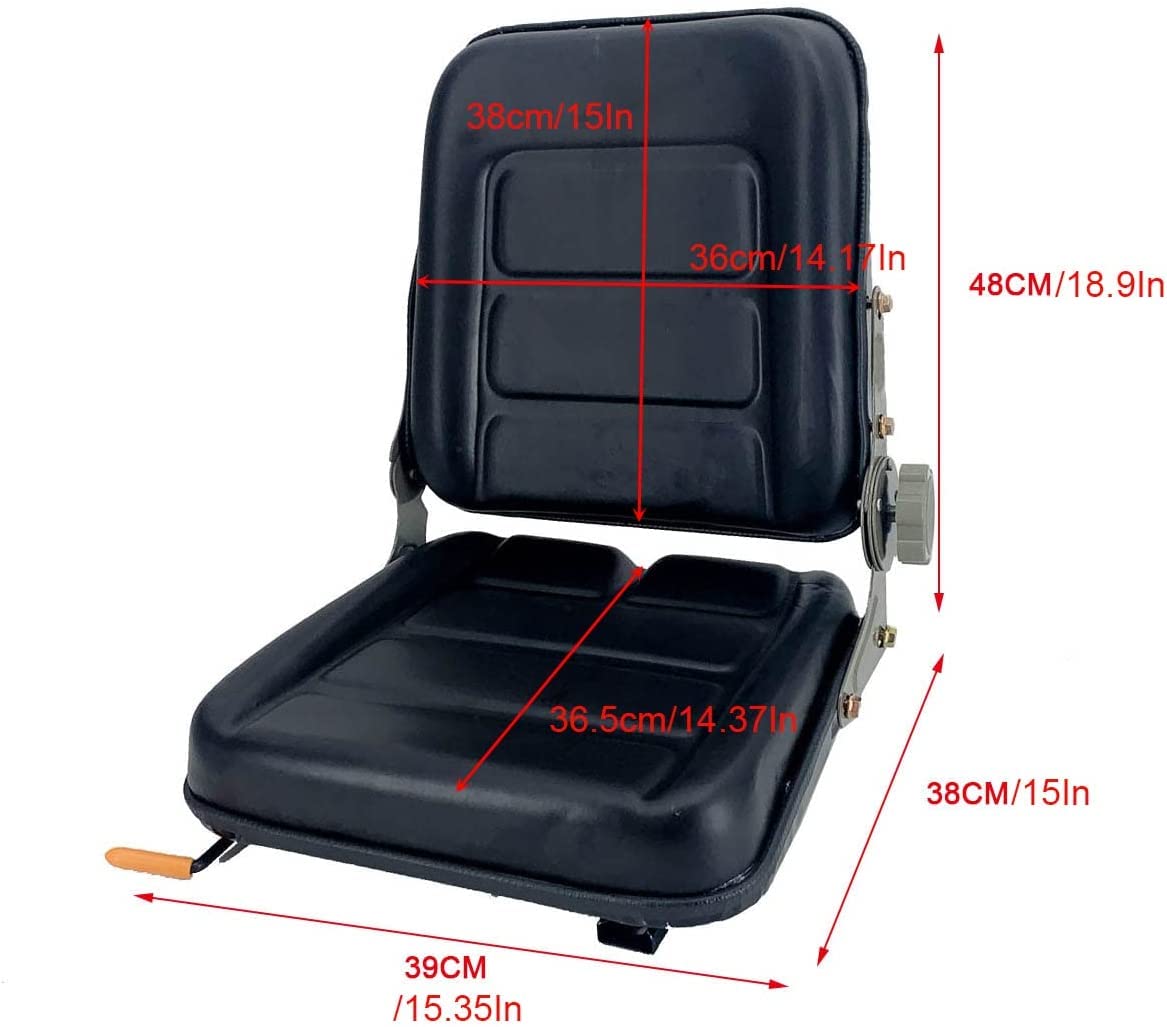 CDZHLTG Forklift Seat Suspension Tractor Seat with 140° Adjustable Back Angle fit Excavator, Forklift, Tractor, Skid Loader, Backhoe Dozer Telehandler, Heavy Mechanical Seat - Black CDZHLTG
