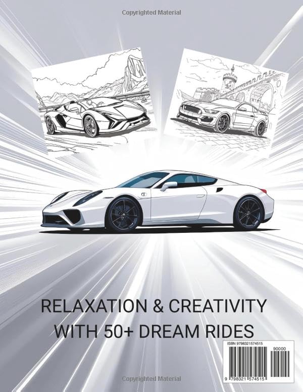 Sports Cars Coloring Book: Masterpiece Collection of the World's Coolest Supercars - Engage in Relaxation & Creativity with 50+ Dream Rides for Kids, Teens, and Adults WoodArtSupply
