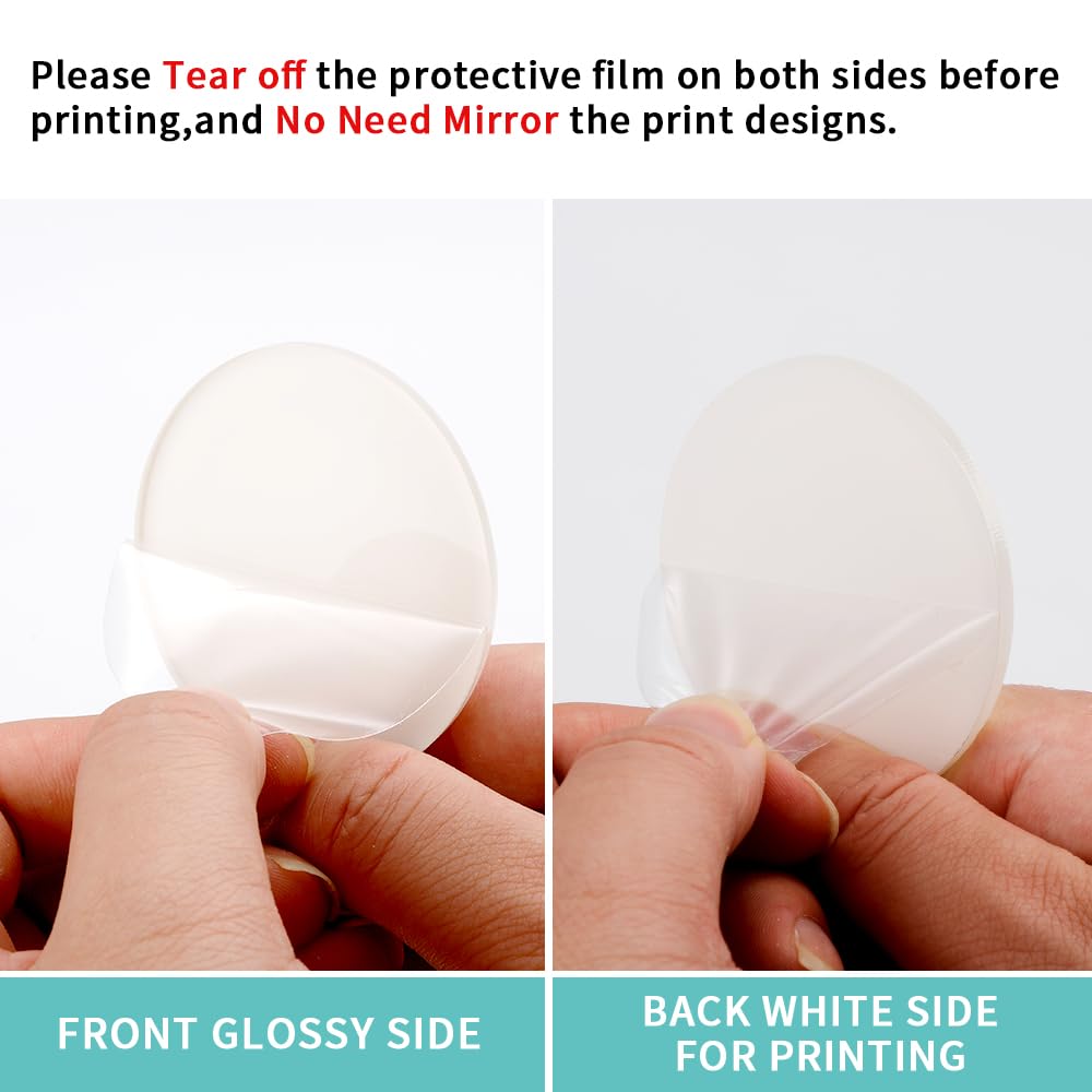 PYD Life 12 Pack Sublimation LED Keychains Acrylic Blanks Oval White 2.6" x 1.9",1/6" Thick(4 mm) Light Up 7 Colors Sublimation Night Light Blanks PYD Life