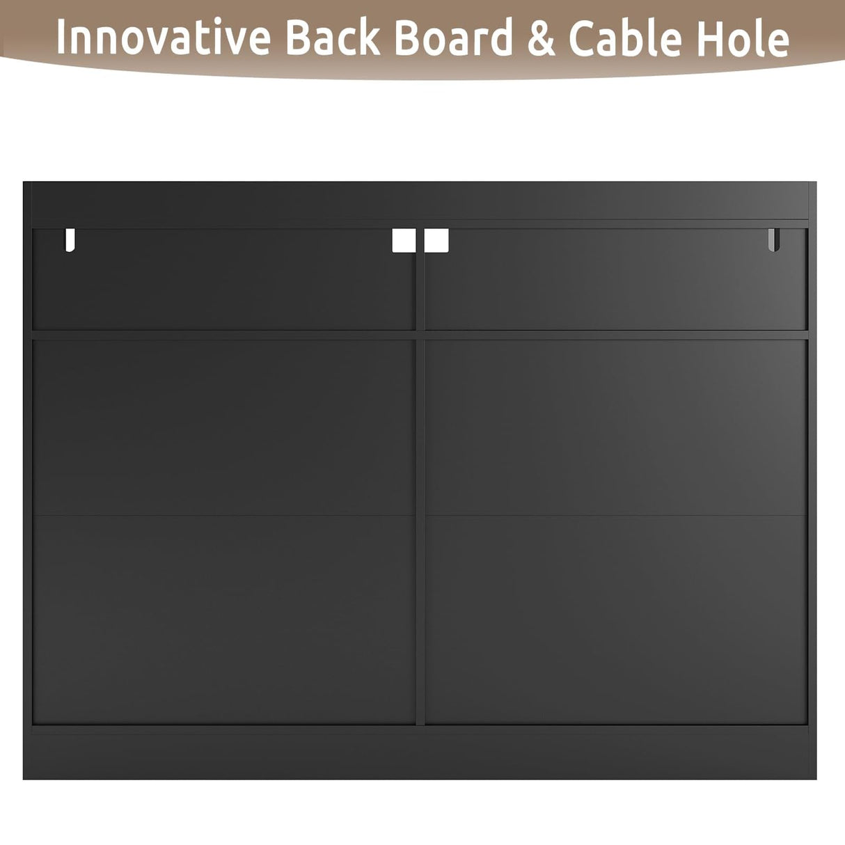 GOSROMS Dresser for Bedroom, Black Bedroom Dresser with LED Lights and Power Strip, 6 Long Drawers Dresser, Tall Wide Chest of Drawers Storage Organizer for Bedroom, Living Room, Entryway GOSROMS